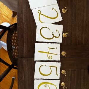 Gold Number Table Cards for Parties